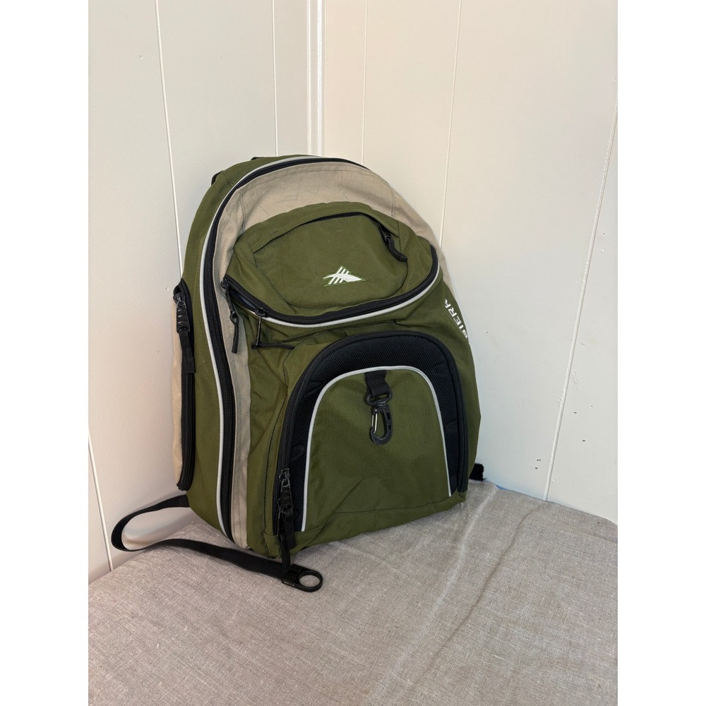 High Sierra Backpack Unisex Large Olive Green Suspension Strap System Utility